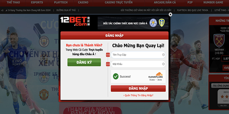 Đăng nhập 12Bet